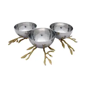 High quality Aluminium Metal Bowl coloured with Golden Stag Head new design decorated bowl wholesale manufacturer supplier