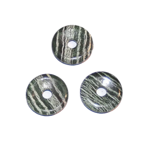 Mayorista Green Zebra Jasper Donut Collar Cristal natural Reiki Piedras preciosas Cuentas redondas de cuarzo Ágata Healing Donuts - Product Image 6