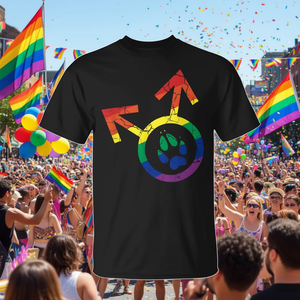 Camiseta Gay Pride Furry Lover con diseño de huellas de arcoíris, unisex, talla para adultos - Product Image 3