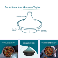 Vente en gros marmite à tajine marocaine en fonte émaillée, marmite à tajine avec couvercle fermé en forme de cône en céramique
