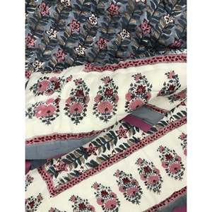 Traditional Style Hand Block Printed Cotton <b>Single</b> <b>Quilt</b> for Home Use - Product Image 1
