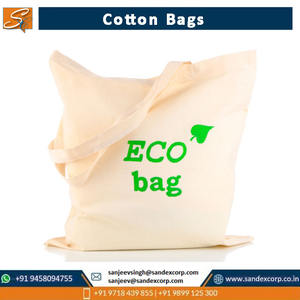 Bolsas de algodón con estampado promocional, diseño personalizable, cómodas bolsas de compras de lona de Color Natural exportadas desde la India - Product Image 2