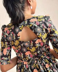 Romántico Summer Breeze Maxi Dress con mangas abullonadas Empire Waistline & A-Line Fit Floral Printed Tribal Pattern Daywear - Product Image 6