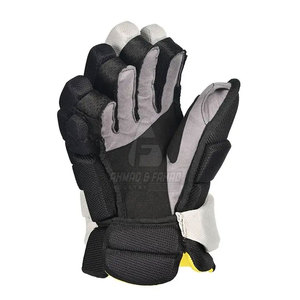 Gants de hockey sur glace en cuir de haute qualité à marque privée, logo personnalisé, fermeture auto-agrippante antidérapante, design léger à doigts complets - Le meilleur - Product Image 3