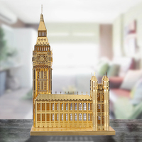 Piececool BIG BEN (Altın) El Sanatları Seti DIY Eğitici Oyuncak Unisex Yapboz Yüksek Kaliteli Paslanmaz Çelik Yapboz Estetik Hediye