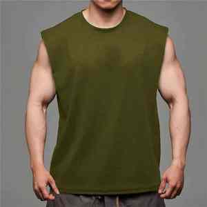 เสื้อกล้ามผู้ชาย180กรัมระบายอากาศได้ดีผ้าฝ้ายถักซักได้ไซส์ใหญ่พิเศษวินเทจเปิดไหล่ดีไซน์แบบลำลอง - Product Image 3