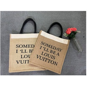 Eco-Friendly <b>Jute</b> <b>Shopping</b> <b>Bag</b> Customizable with Durable Silk Screen Printing Recyclable Fabric Cheap Animal Print Handled Style - Product Image 4