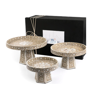 Nouvelle conception coquillage nacre incrusté écologique couleur personnalisée gâteau support ensemble pour Ramadan Eid Mubarak maison Restaurant - Product Image 2