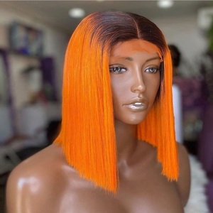 สั้นแนวโน้มร้อนสีน้ำตาลสีส้มชุดที่มีคุณภาพสูงกระดูกส่วนต่อผมตรงกับราคาขายส่งสำหรับผู้หญิงสีดำ - Product Image 1