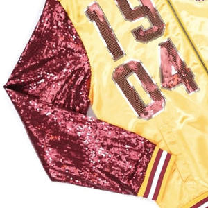 Haute qualité hommes Satin Varsity veste col montant Satin Baseball hiver Senior blanc Satin Varsity veste pour hommes - Product Image 6