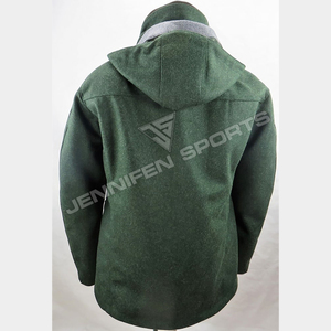 Veste de chasse d'hiver en plein air, 100% laine, respirante, style européen, pour homme, avec plusieurs poches et capuche - Product Image 5