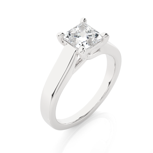 1 Karat Moissanite <b>Solitaire</b> Engagement <b>Ring</b> Prinzessschliff Cut Silber (<b>Silver</b>) - Product Image 2