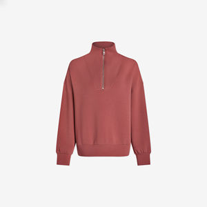 Wholesale Custom Warm <b>Fleece</b> <b>Half</b> <b>Zip</b> Sweatshirts For <b>Ladies</b> Casual And Winter Wear Custom Logo Design Washed Technique Spring - Product Image 6