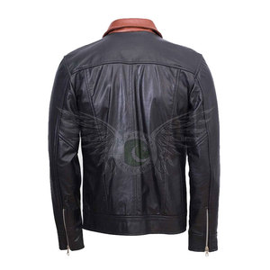 Solid Color Slim Fit PU Leather <b>Jacket</b> Latest <b>Men</b> Genuine Leather <b>Jacket</b> Wholesale Cropped Bright Color Leather <b>Jacket</b> - Product Image 3