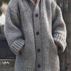 Nuovo <span class=keywords><strong>Cardigan</strong></span> <span class=keywords><strong>con</strong></span> <span class=keywords><strong>Cappuccio</strong></span> in Maglia da <span class=keywords><strong>Donna</strong></span> EU/US - Maglione Cappotto di Media Lunghezza Best-Seller Disponibile - Product Image 3