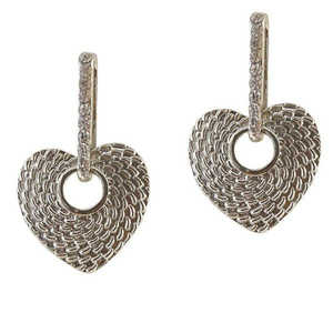 The99Jewel <b>Fine</b> <b>Clip</b>-<b>on</b> Rhodium Plated Heart Stud <b>Earrings</b> Austrian Stone-1306625 - Product Image 1