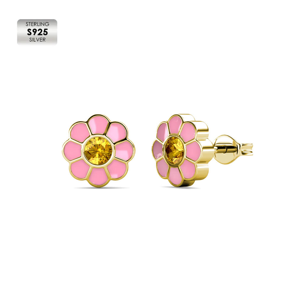 S925 con placcatura in oro giallo 18k Orecchini per bambina