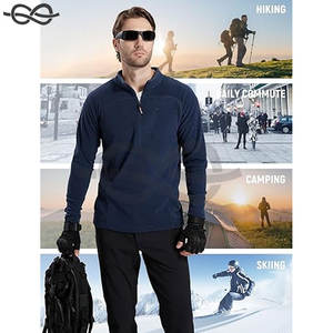 Sweat-shirt décontracté pour homme à col zippé, respirant, rayé, confortable, en maille, pour l'automne et l'hiver, usage quotidien, tissage rapide - Product Image 5