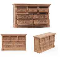 Vente en gros Premium Brisbane en bois d'acajou sculpté à la main Commode de chambre à coucher à 7 tiroirs avec des promesses de construction robustes d'Indonésie