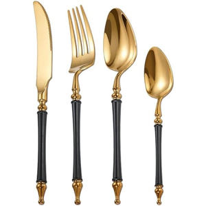 Style de luxe en acier inoxydable métal argenterie couteau cuillère fourchette argent conception personnalisée ensemble de couverts pour Restaurants dîner Dessert - Product Image 3