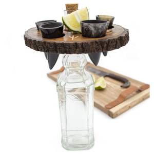 Ensemble de corne de Viking élégant de haute qualité support en bois naturel poli Restaurant bière vin HF artisanat dernière conception ensemble de 5 - Product Image 2