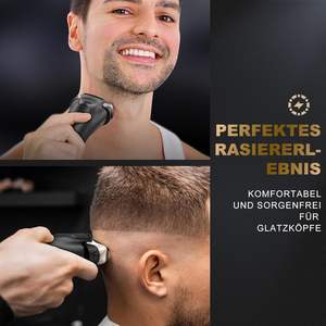 Afeitadora Eléctrica LED Recargable por USB para Hombre, Recortadora de Barba de Precisión en Húmedo/Seco con Afeitadora de Láminas 2 en 1, 3 Cuchillas Flotantes, Inalámbrica - Product Image 2