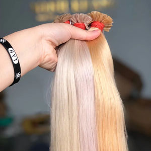 Extensions de cheveux en ruban pré-collé à bouts plats de kératine 100% prix de gros d'usine de cheveux humains vietnamiens bruts avec style de vague - Product Image 1