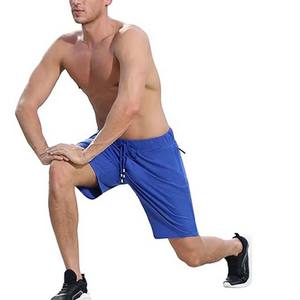 2024 ropa deportiva para Hombre Pantalones cortos para correr nuevo estilo de moda High Street Casual Color azul liso cintura elástica verano algodón corto para hombre - Product Image 6