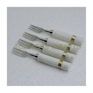 Mini juego de tenedor de acero inoxidable personalizado con mango de mármol creativo hecho a mano, juego de tenedor elegante, juego de tenedor de cena de estilo lujoso - Product Image 3