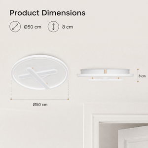 Modern Round LED <b>Ceiling</b> <b>Light</b> With <b>Remote</b> Dimmable Tri Color Acrylic Iron Surface Mount For Living Room Bedroom - Product Image 4