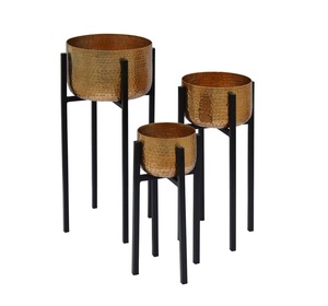 Macetero de metal para exteriores resistente a la intemperie diseñado para uso durante todo el año en áreas de plantas de jardín, patio o balcón - Product Image 2