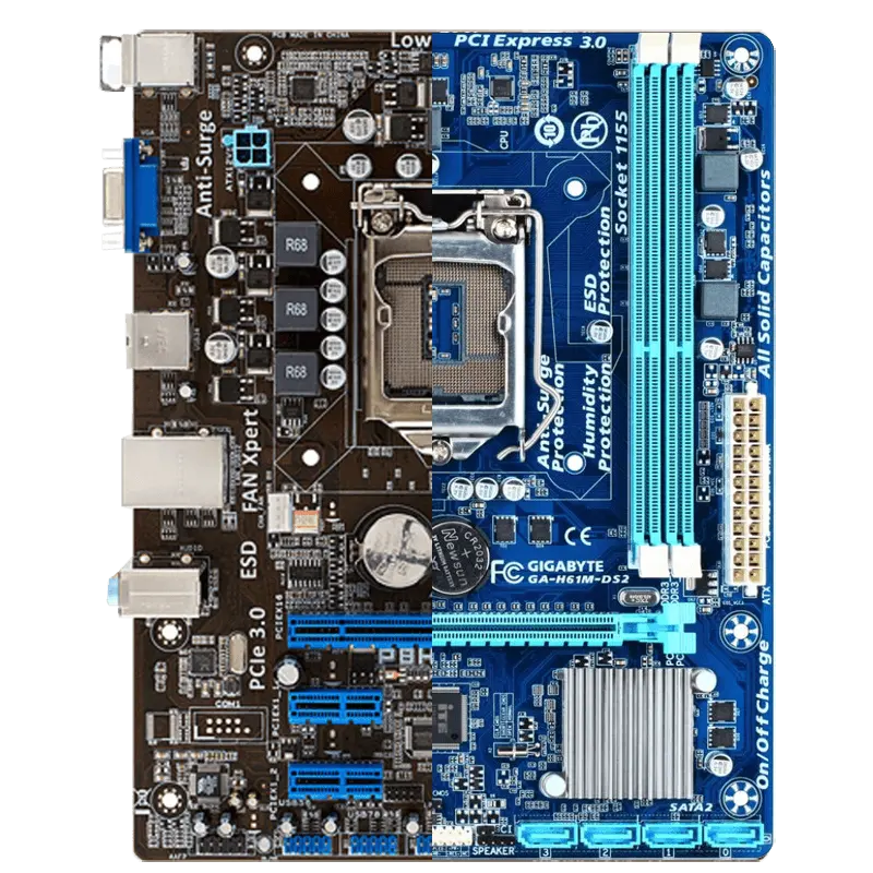 Cartes mères de jeu pour ordinateur de bureau Intel H61 H81 H110 H310 H510 LGA1155 DDR3 DDR4 en gros