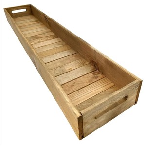 Exportador líder de bandeja de servicio de madera de mango de forma ovalada con asas de metal para servir café, bebidas y uso de decoración a bajo precio - Product Image 5