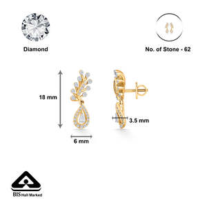 Boucles d'oreilles pendantes plaquées or 18 carats pour femmes avec accents de perles d'émeraude et de diamants - Product Image 6