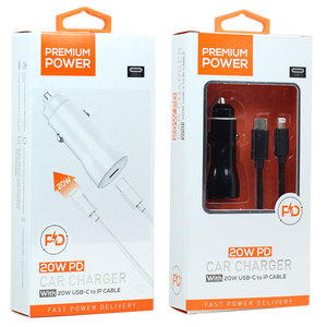 2 in1 Car 20W PD caricabatteria di alimentazione veloce con 3FT USB-C al cavo per iPhone, iDevice - Product Image 1