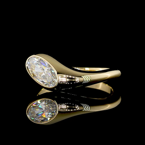 Bague de fiançailles solitaire élégante en argent 925 avec diamant de laboratoire de 1,50 ct, forme ovale modifiée, qualité VS1, bijoux de mariée - Product Image 1