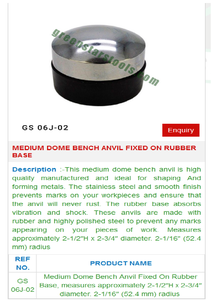 Herramienta de Joyería de Acero Inoxidable con Base de Goma Antivibración, Tipo Banco de Trabajo de Cúpula Alta para Joyería | N.º de artículo: GS-06J-01 - Product Image 2