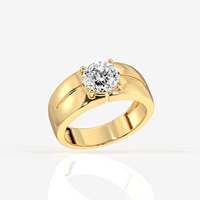 Anillo de Oro 9K para Hombre con Diamante Portugués Cultivado en Laboratorio de 1 Quilate, Corte Brillante, Corte Excelente, Estilo Hip Hop, Chapado en Rodio, 99% Puro