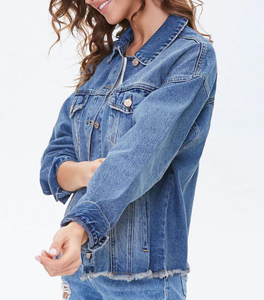 Veste en jean d'hiver pour femme, style streetwear personnalisé, avec col rabattu épais, technique de lavage, rembourrage en coton - Product Image 2