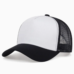 Sombrero de espuma de poliéster de 5 colores al por mayor, sombrero de camionero de malla lisa, gorra de malla estructurada de 5 paneles, gorra de camionero de estilo callejero - Product Image 4