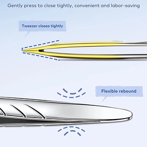 Pinces à épiler fantaisie en acier inoxydable, pointe inclinée, 4 pouces, couleurs or et argent - Product Image 3