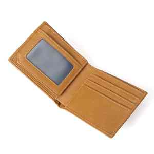 Portefeuille à fermeture éclair en cuir unisexe avec doublure en lin Porte-cartes multifonction portable - Product Image 1