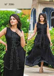 Tenue indienne élégante de créateur Vêtements ethniques élégants Robe en tissu de qualité supérieure avec broderie Travail Femme Mode Exportateur - Product Image 3