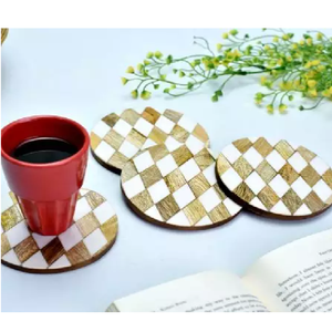 Royal Class Kitchen Gadgets Home Resin & <b>Wooden</b> Tea Cup Coaster For Home Hotel Restaurant Wedding Business Coaster/Mats Pads - Product Image 2