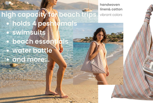 Bolso Tote de Algodón Turco Tejido a Mano con Rayas, Gran Capacidad, Asa Fruncida, para Verano, Playa, Vacaciones, Viajes, Piscina - Product Image 4