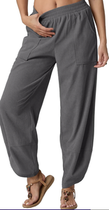 Pantalons palazzo pour femmes, jambes larges, style harem, bohème, décontracté, ample, taille élastique, poches, Bangladesh, nouvelle arrivée, directement de l'usine, hauts - Product Image 3