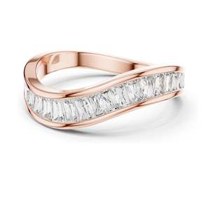 Anillo de Diamantes de Laboratorio con Corte Princesa de 0.819 CT para Mujer, Claridad VVS-VS EF, Oro de 18K, 14K, 10K y Plata 925, Color Rosa - Product Image 1