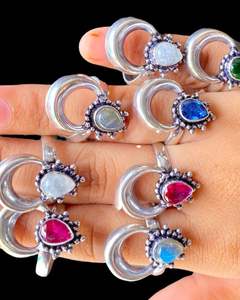 Anillo de piedras preciosas de Plata de Ley 925, piedras preciosas turquesas, ropa de todos los días, joyería Bohemia, ropa Unisex, regalo para boda a precio de fábrica - Product Image 1