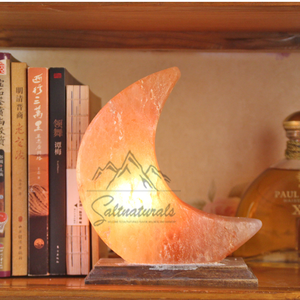 Fabricación profesional de lámparas de sal del Himalaya Artesanías naturales de buena calidad más vendidas en forma de luna de Pakistán - Product Image 2