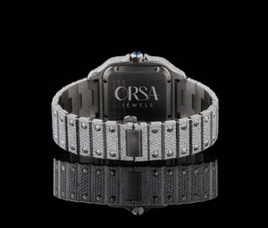 Reloj blanco de calidad de exportación con diamantes naturales con brillo elegante y estilo ostentoso para hombre disponible a precio de exportación - Product Image 2